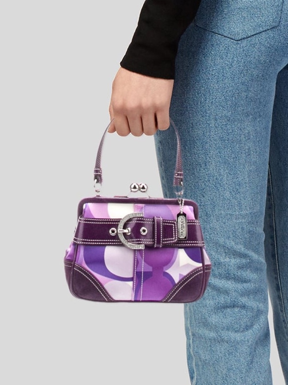 Vintage Coach Kisslock bag in Optic Purple - Picture 9 of 9